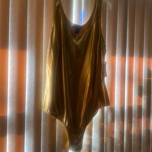 Go metallic one piece body suit